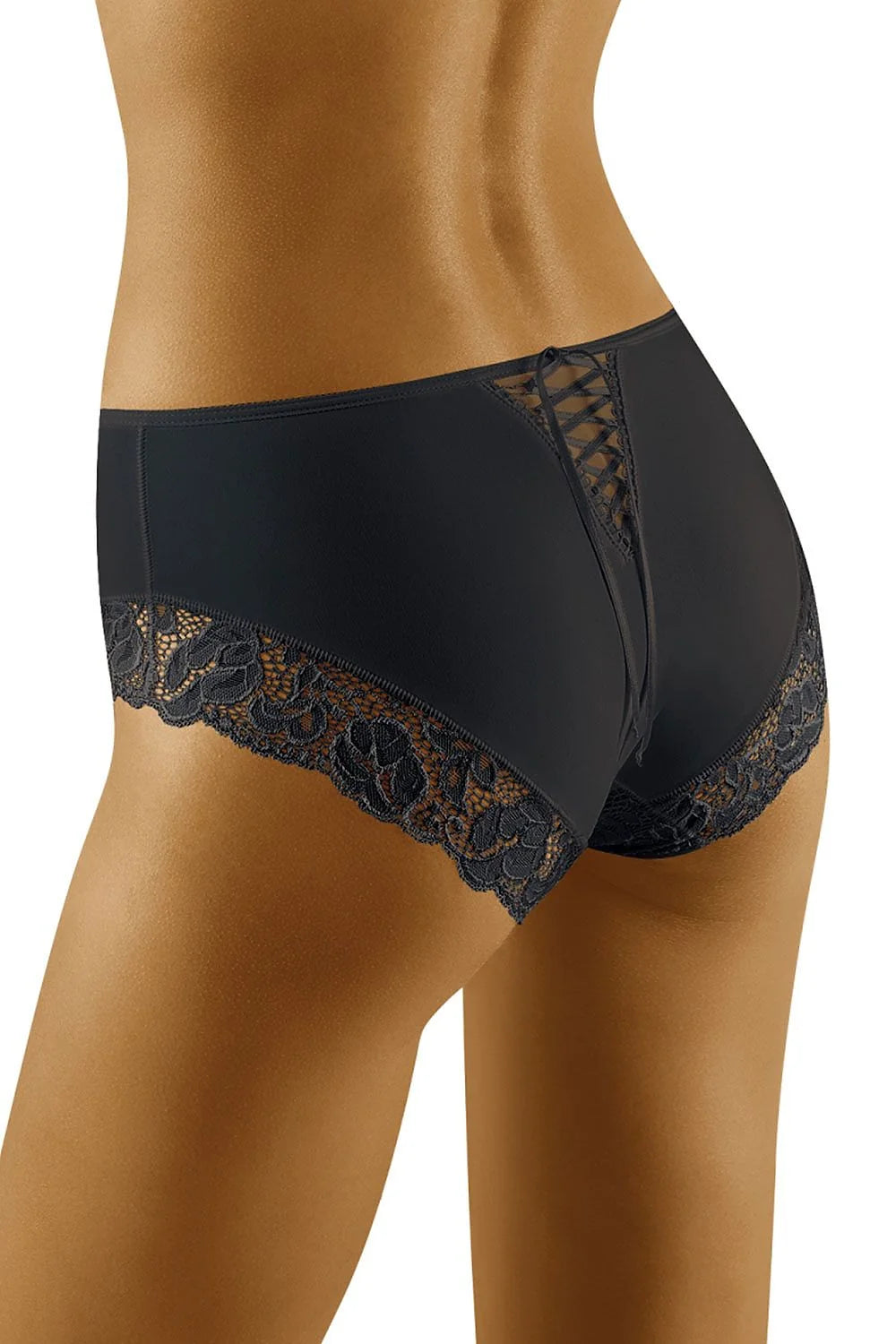 Culottes Wolbar élégantes en dentelle noire matière opaque et transparente coupe taille haute femmes S M L XL
