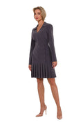 Robe de jour élégante pour femmes manches longues style structuré coupe ajustée finitions soignées