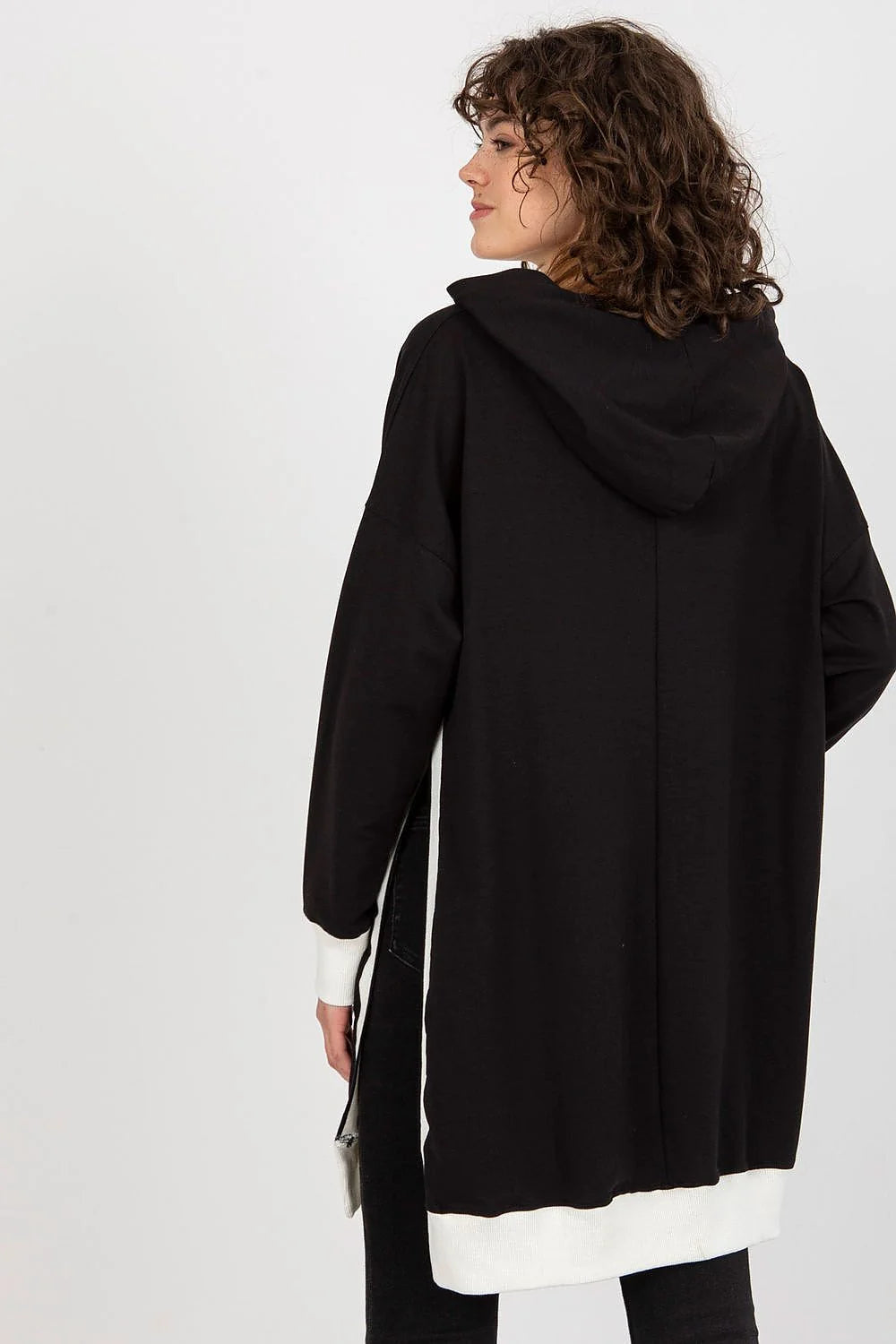 Sweatshirt femme style casual moderne oversize longueur california west coast coton polyester élasthanne noir blanc rouge