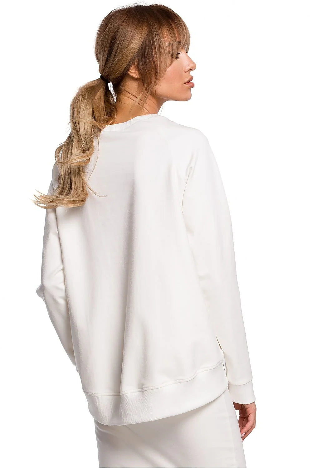Sweatshirt femme noir coton élasthanne moderne coupe asymétrique élégant confort décontracté style urbain chic