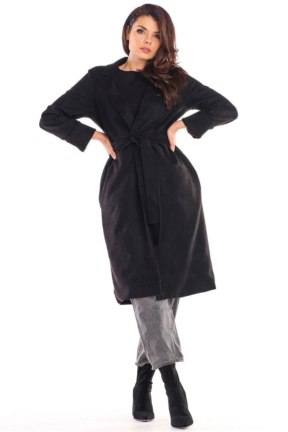 Manteau femme daim doux moderne rose pâle coupe droite élégant style urbain streetwear chic