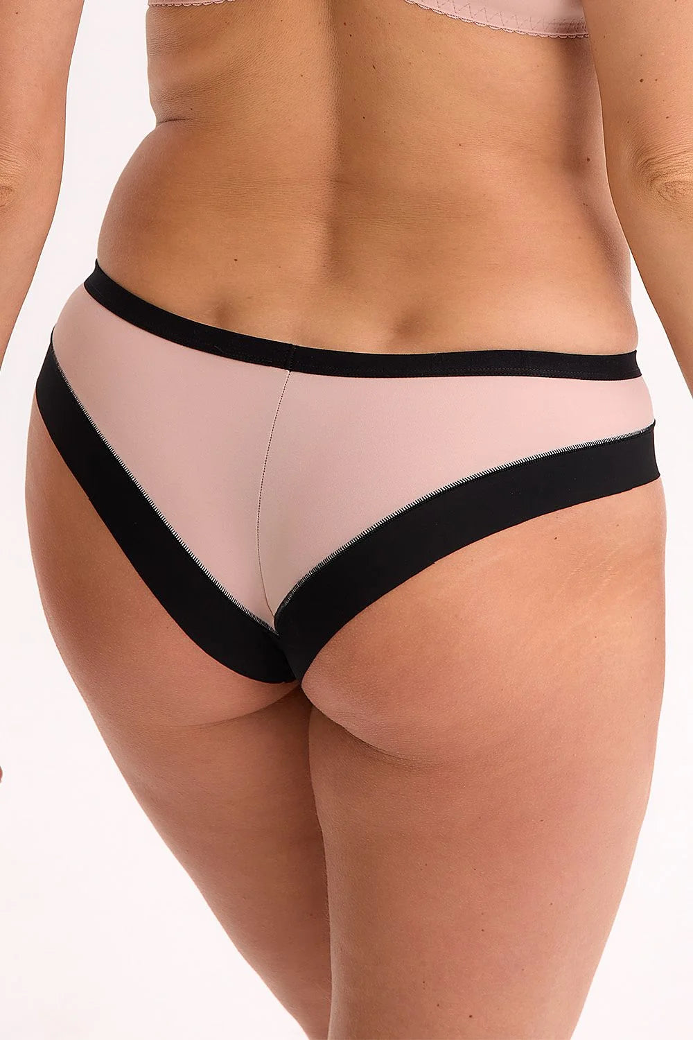 Culottes brésiliennes Gaia modernes en dentelle noire et beige rosé femmes lingerie confortable ajustement parfait