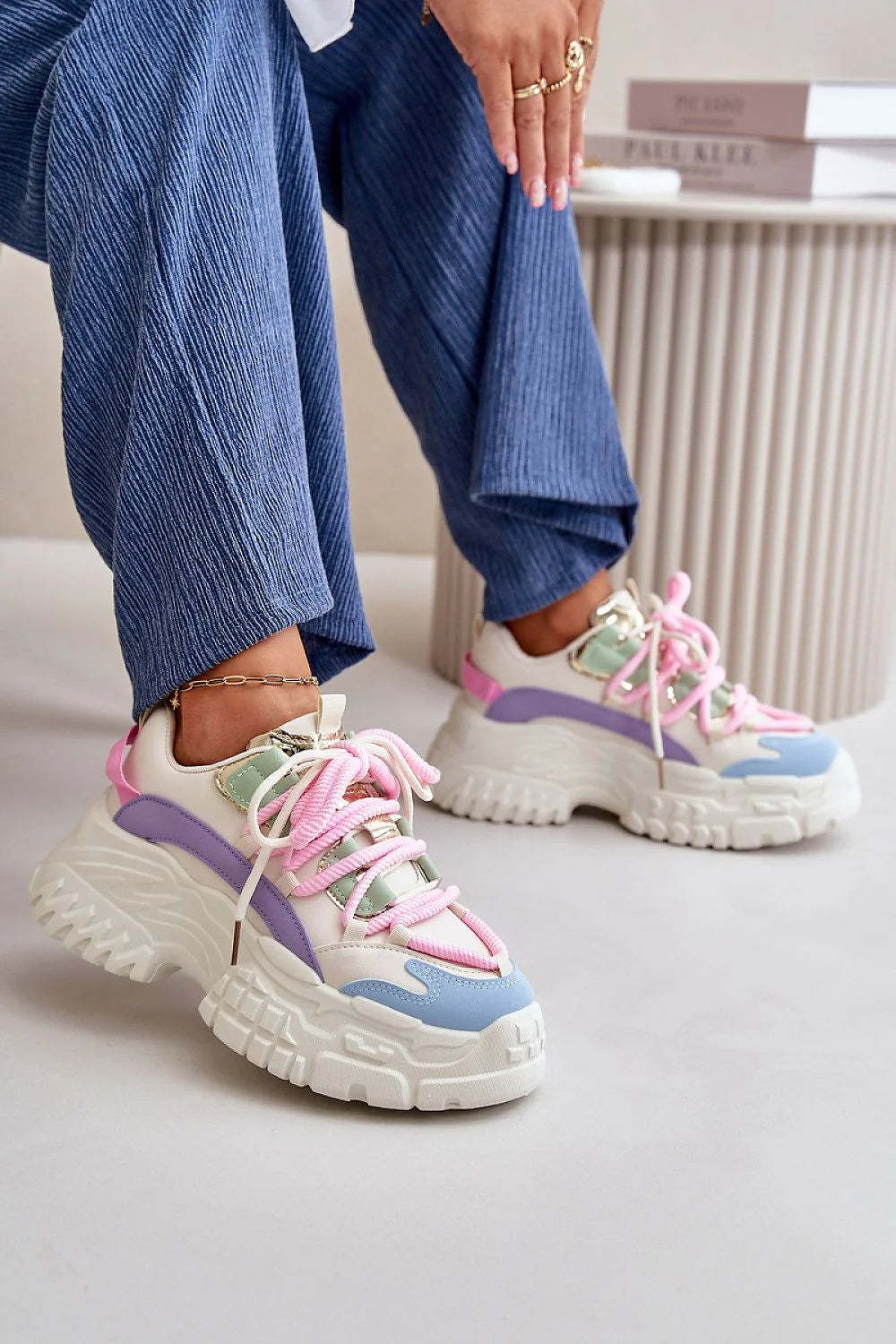 Chaussures de sport Step in style baskets chunky femmes tendance streetwear couleurs vives semelle épaisse cuir artificiel confortable