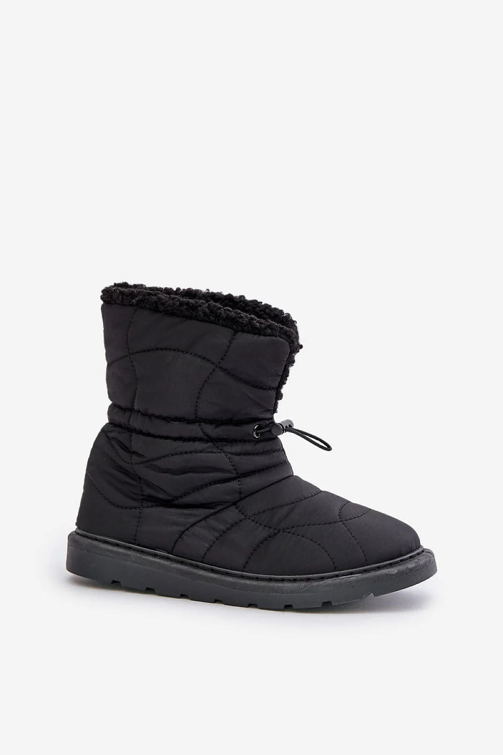 Bottes de neige pour femmes design moderne fonctionnel tissu matelassé fourrure synthétique 18 cm hauteur tige