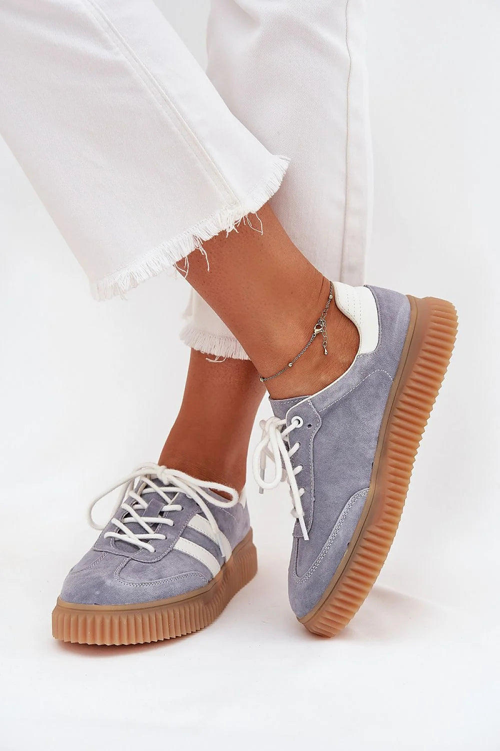 Chaussures de sport Step in style pour femmes en daim naturel, design moderne, confort tout la journée, style décontracté, occasion quotidienne, tailles 37-41