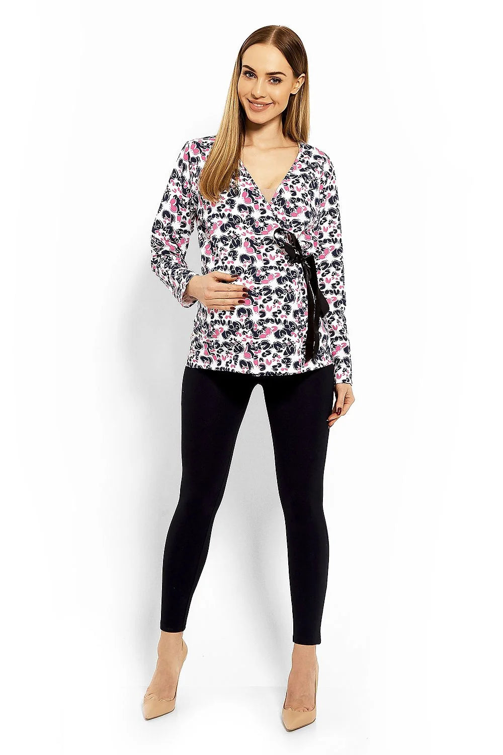 Chemisier coton moderne élégant manches longues imprimé floral décontracté bureau sorties confort quotidien chic