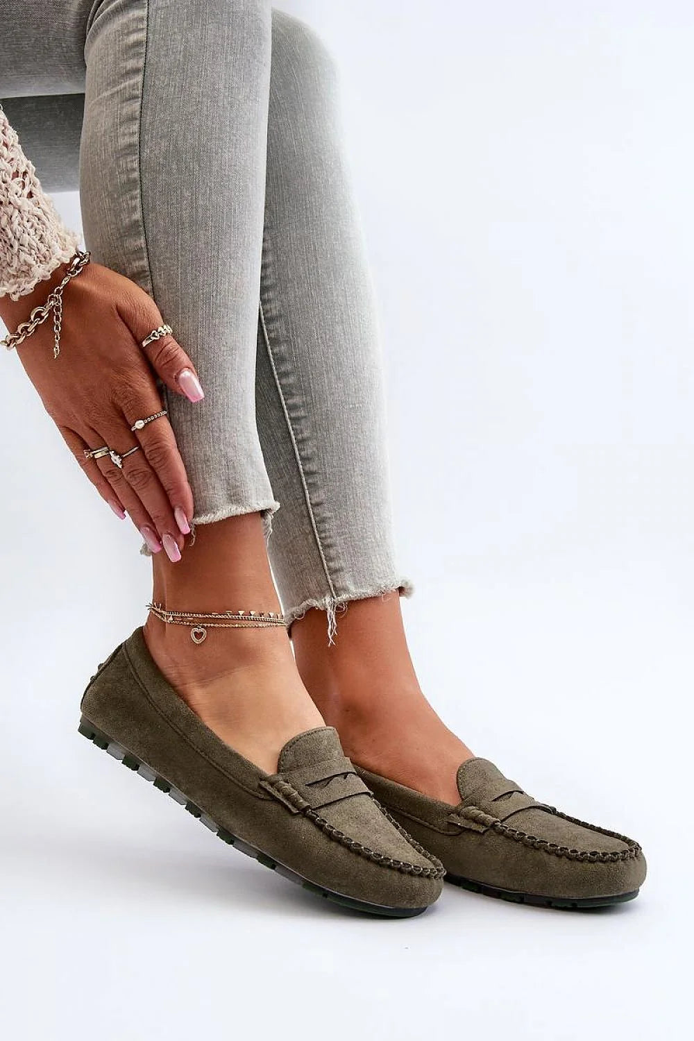 Mocassins femmes suédine écologique style classique moderne océasions formelles casual confort élégance cuir artificiel