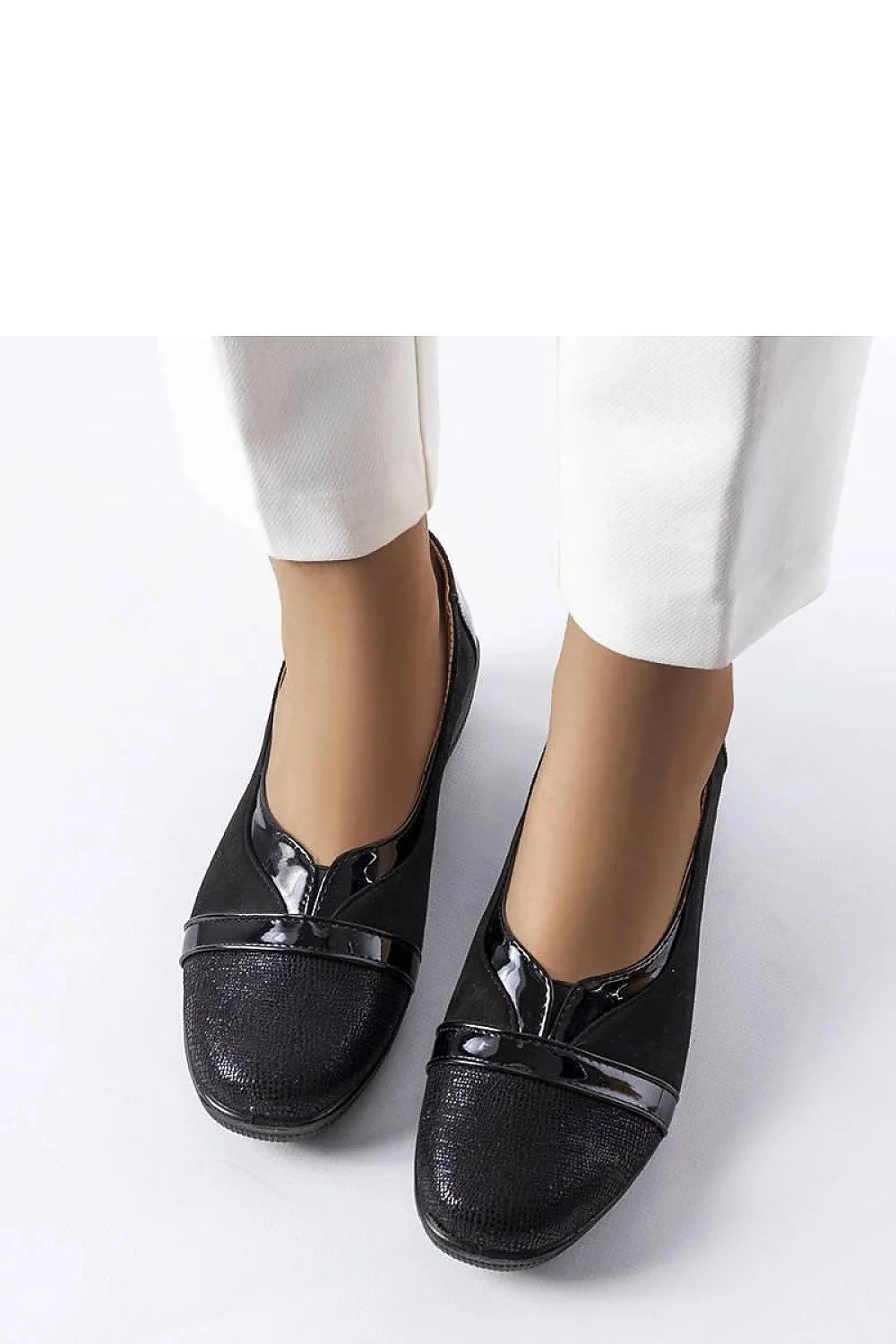 Chaussures Basses pour Femmes élégantes en Cuir Verni noir talon compensé style décontracté occasion quotidienne Sundown