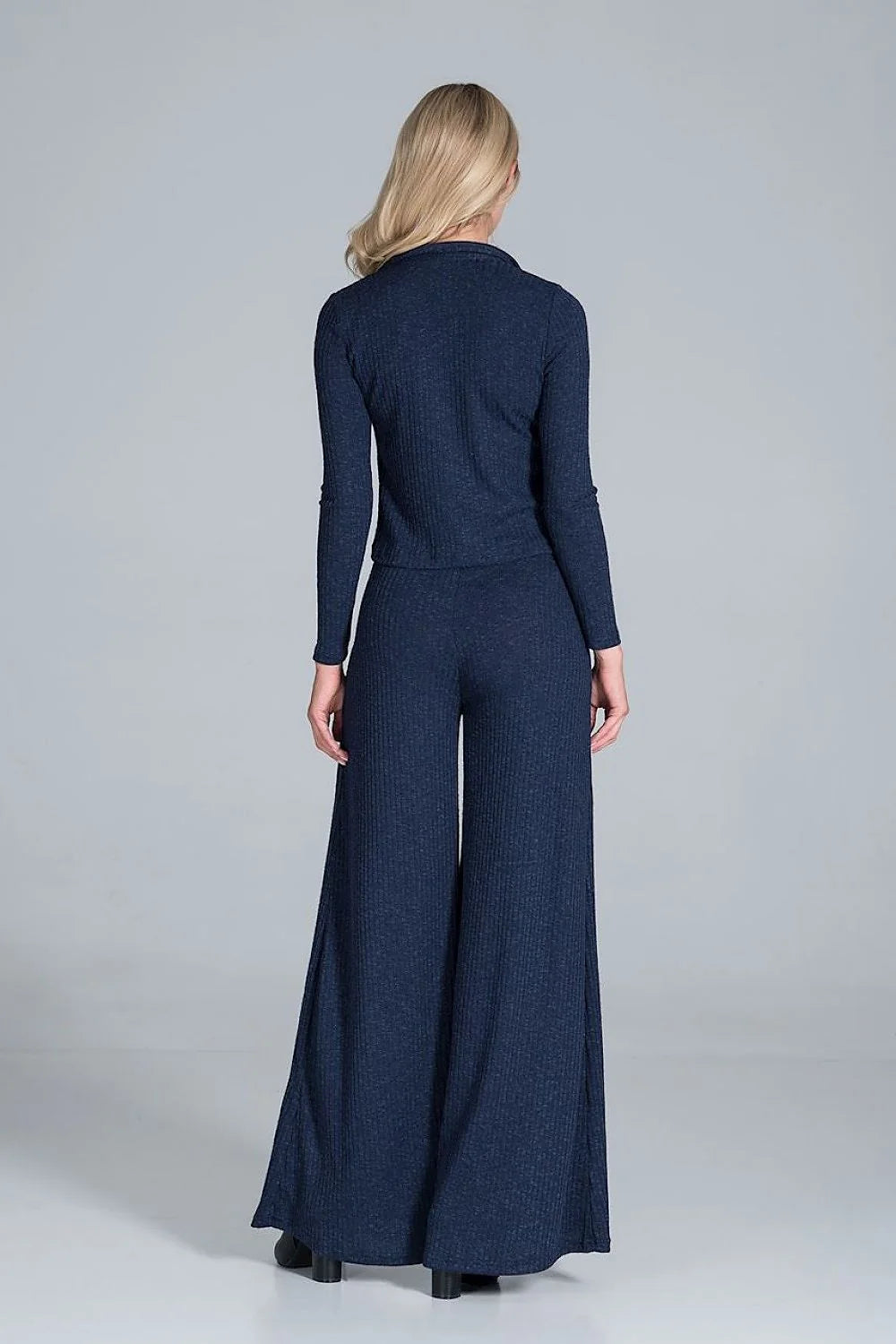 Ensemble coordonné femme automne printemps maille côtelée élégant confortable vert foncé fermeture éclair ajusté
