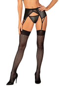 Ensemble de lingerie féminine élégant et sensuel noir dentelle garter belt bas élasthanne nylon femmes occasion spéciale