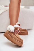 Bottes de neige Step in Style pour femmes éco-suède plateforme lacets faux fourrure solide mode hiver