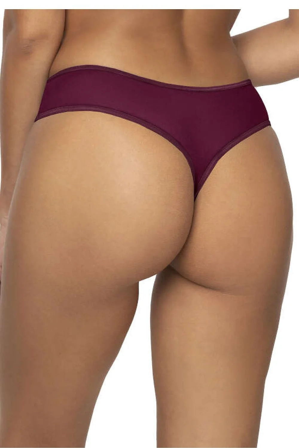 Culotte de lingerie féminine élégante nude bordeaux dentelle maille satin nœud taille mi-haute confort femme