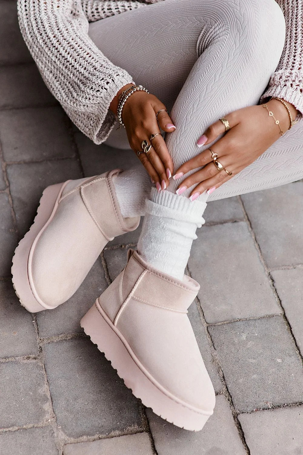 Bottines en daim à plateforme bottes de neige Step in style mode automne-hiver fourrure synthétique cuir suédé femmes