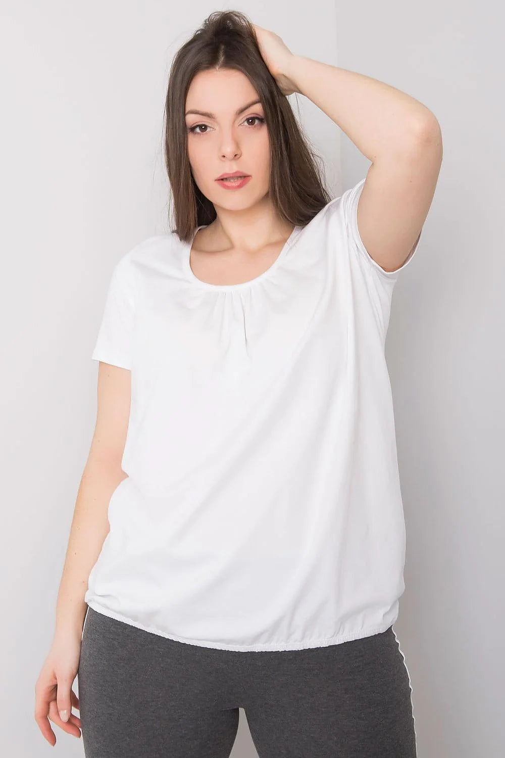 T-shirt BFG pour femme grandes tailles manches courtes col rond coton élasthanne confortable élégance quotidienne