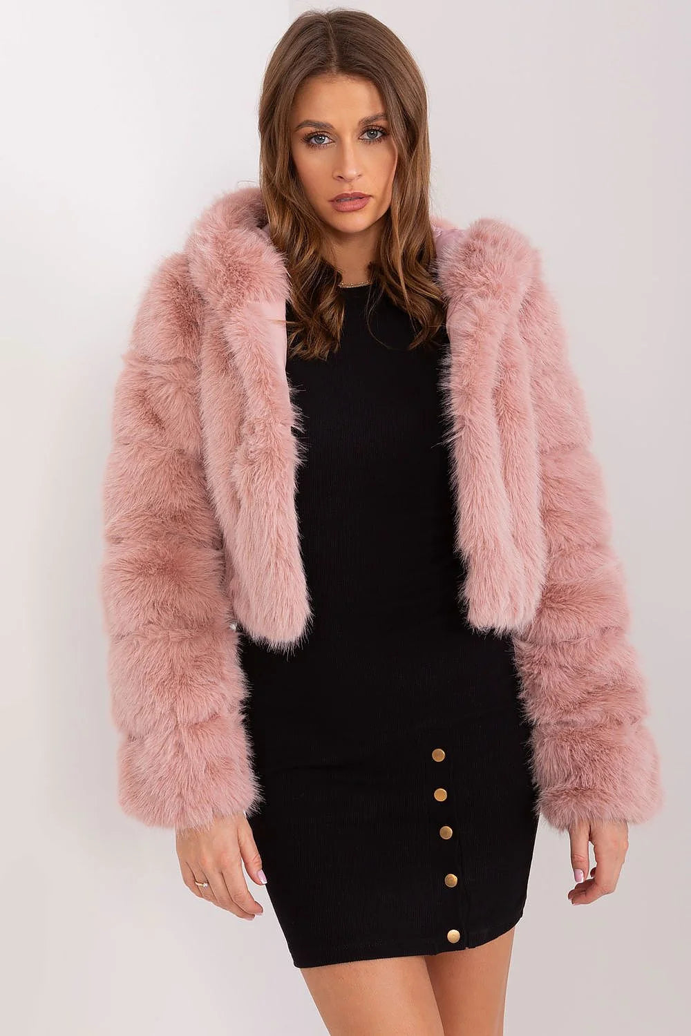 Veste en fausse fourrure rose pâle légère oversize pour femme, automne/hiver, soirée, travail