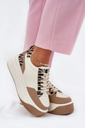 Chaussures de sport femmes plateforme massive motif animalier cuir suédé écologique confort moderne style urbain