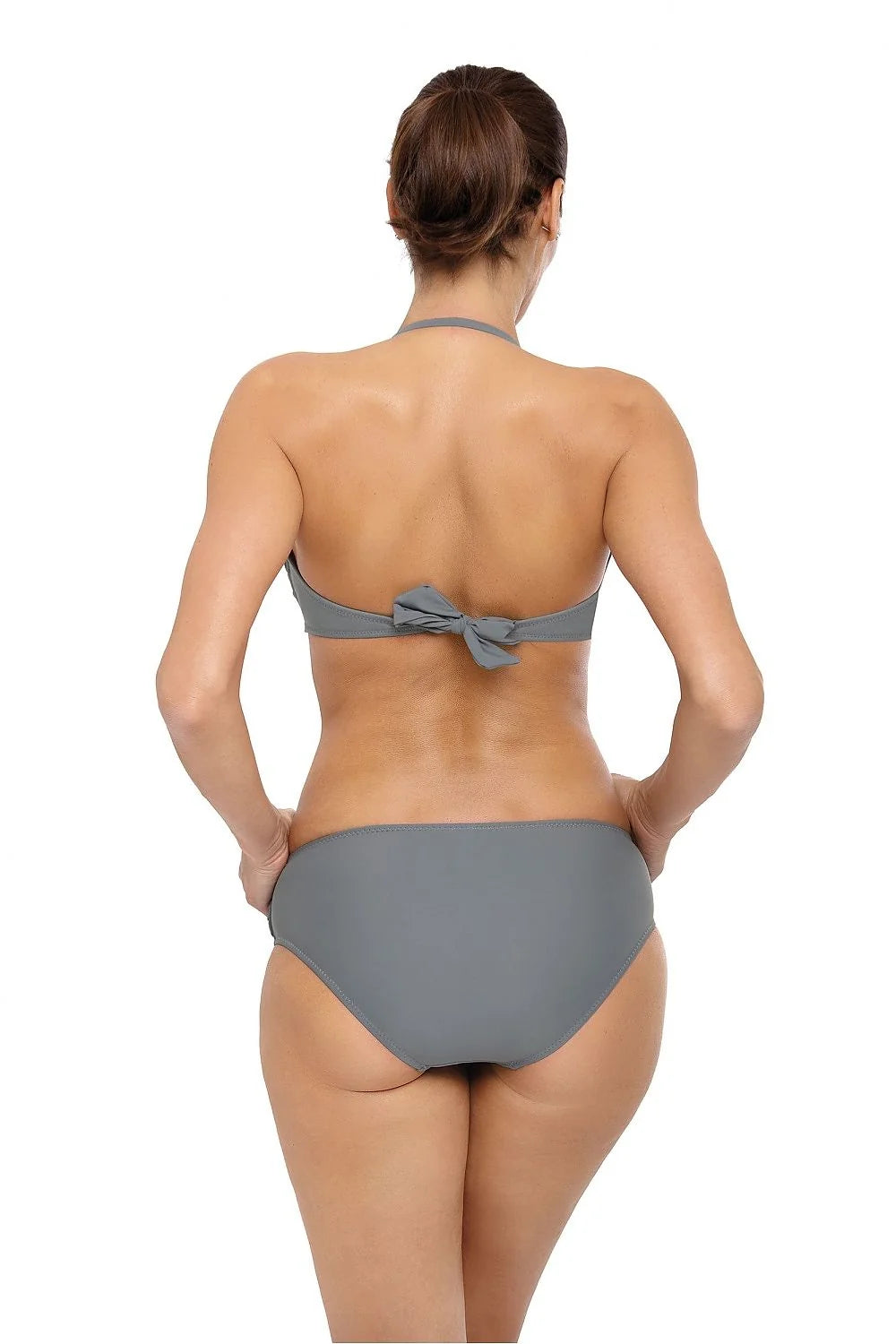 Bikini en tissu lisse moderne avec anneaux décoratifs, idéal pour un style plage élégant jaune
