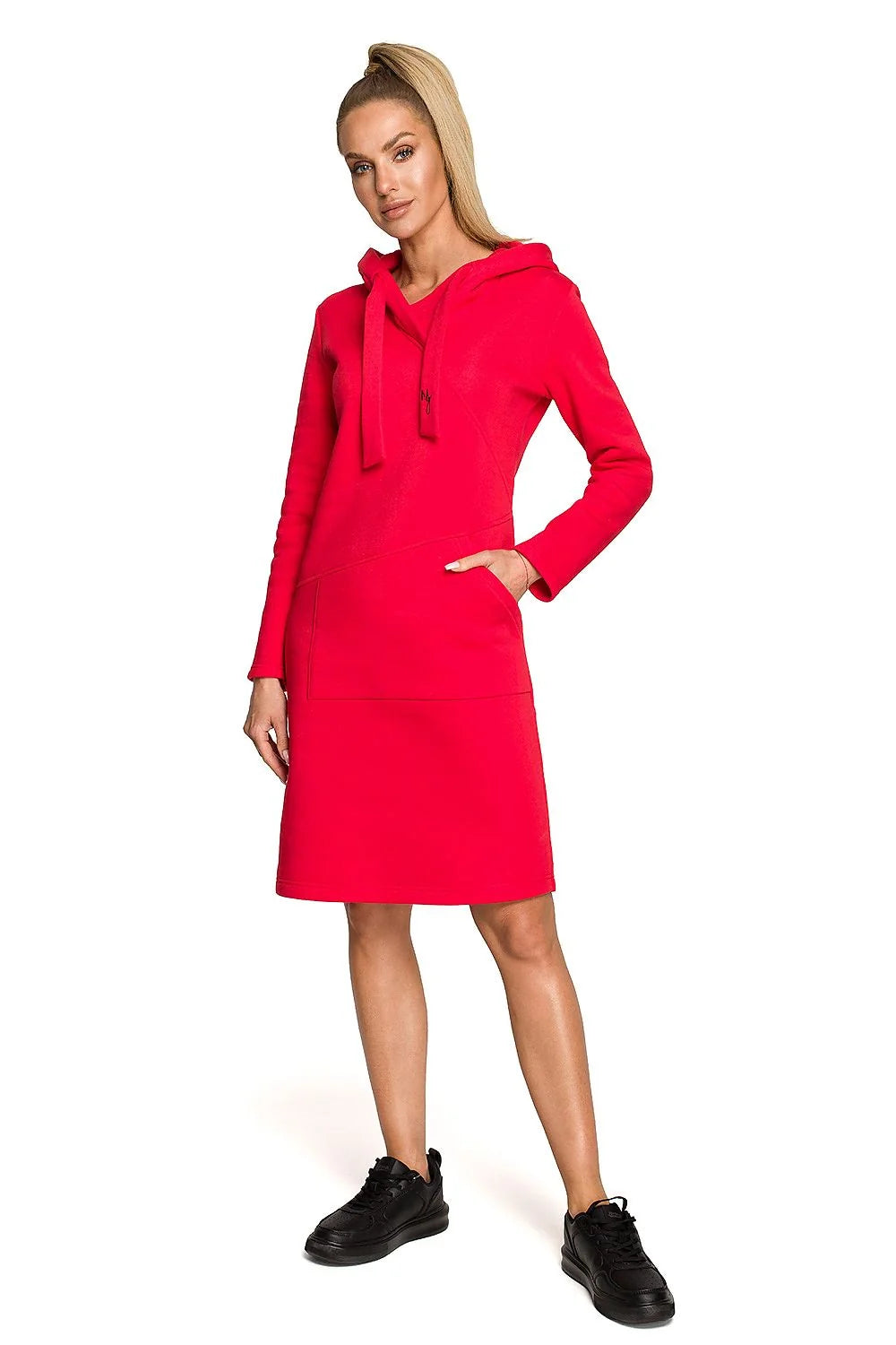 Robe de jour Moe pour femme style décontracté coupe droite capuche poches kangourou matière douce polyester coton confort