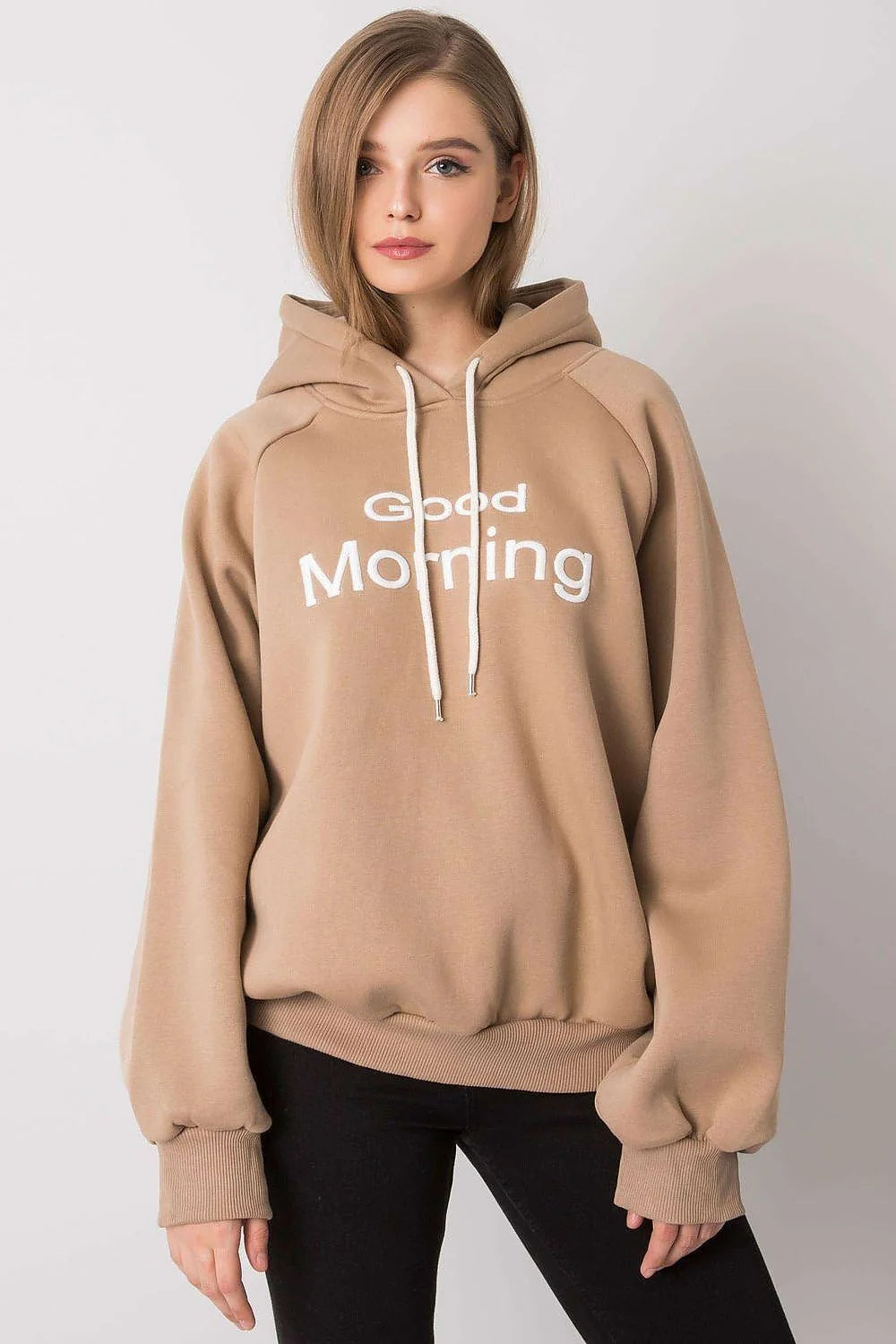 Sweatshirt femme oversize coton polyester bleu vif urbain moderne confortable manches longues GRL PWR