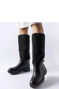 Bottes cuissardes en cuir noir élégantes confortables hiver doublure chaude style classique femmes