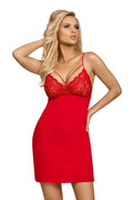 Nuisette en dentelle rouge sexy, coupe ajustée, bretelles fines, pour nuits sensuelles et élégantes