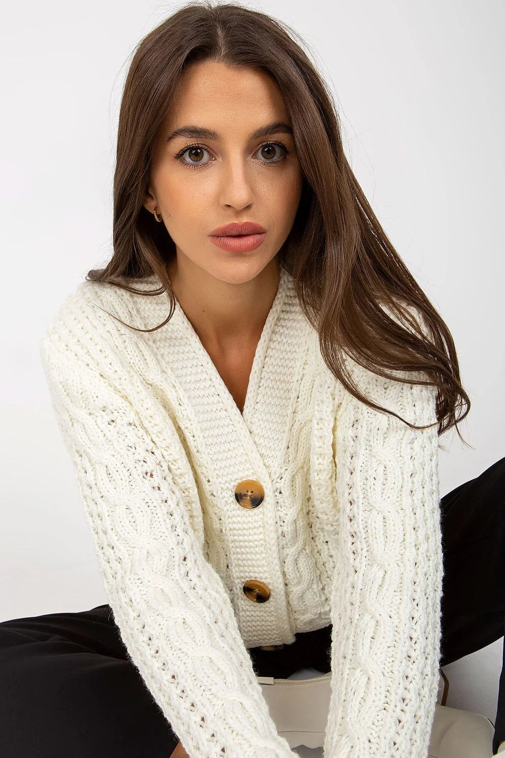 Cardigan Femme Rue Paris Classique Confortable Coupe Droite Manches Longues Fermeture Boutons Encolure V Finitions Élégantes Matériaux Doux Occasions Casuelles
