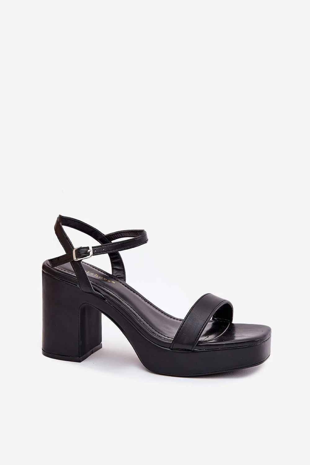 sandales platesforme talon bloc noir similicuir ajustables boucle cheville bride frontale ouvertes compensees confortables stables elegantes retro années90 soirée mariage