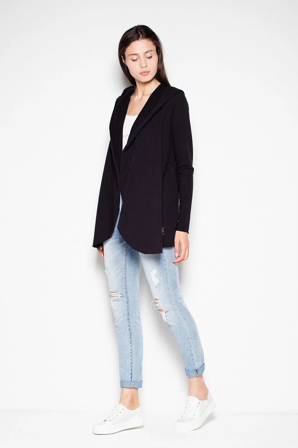 Gilet à capuche coton gris clair style décontracté confortable pour look moderne et casual chic