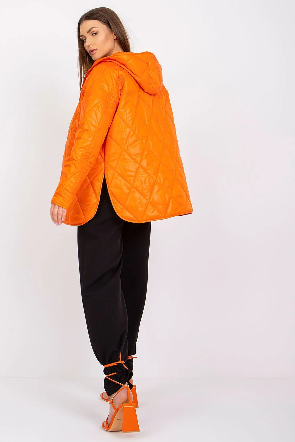 Veste Rue Paris matelassée verte transition femmes capuche manches longues boutons pression polyester doublée taille ajustable style urbain