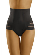 Culotte taille haute microfibre sculptante noir confort coutures invisibles maintien tulle lingerie féminine élégante