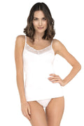 Caraco en coton dentelle élégante bretelles ajustables confort quotidien femme lingerie blanche respirante