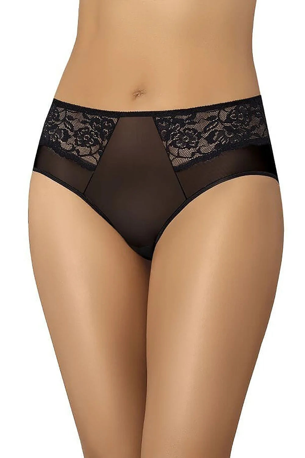 Ensemble de culottes féminines高-waisted en dentelle noire floral, pack de 3, matériau transparent, confortable, élégant, tailles XS à XXXL