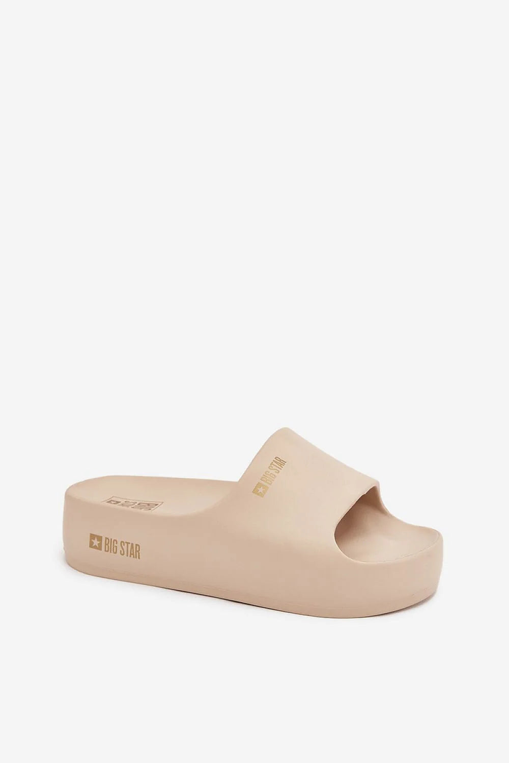 sandales mules femme compensées beige plateforme épaisse mousse EVA empeigne large ouverture orteils minimaliste semelle anatomique légère confort
