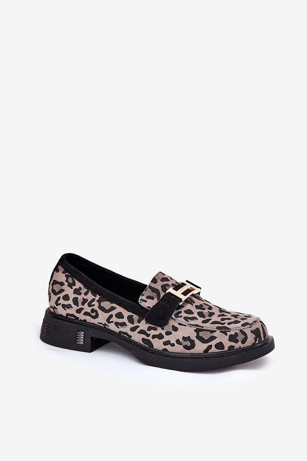 Mocassins pour femme Vinceza en faux daim motif léopard talon plat embout arrondi style audacieux
