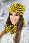 Ensemble d'hiver pour femmes Kamea - Bonnet et écharpe tubulaire en tricot polaire miel