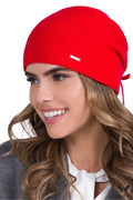 bonnet femme GLORIA moderne élégant corail tricot laine chaud doublure extensible ajusté coupe arrondie logo argenté