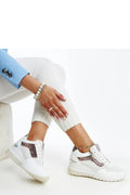 baskets blanches femme sportchic cuir synthétique serpenté marron beige mesh texturé cheville plateforme crantée semelle épaisse confortable lacets métalliques zippées