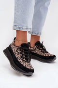 Vinceza baskets femme suède cuir léopard beige noir plateforme 3cm semelle crantée antidérapante doublure polaire rembourrée lacets maintien