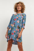 Robe de jour Tessita féminine mode été motifs floraux visage bleu floral printemps été femmes robe élégante confortable femme