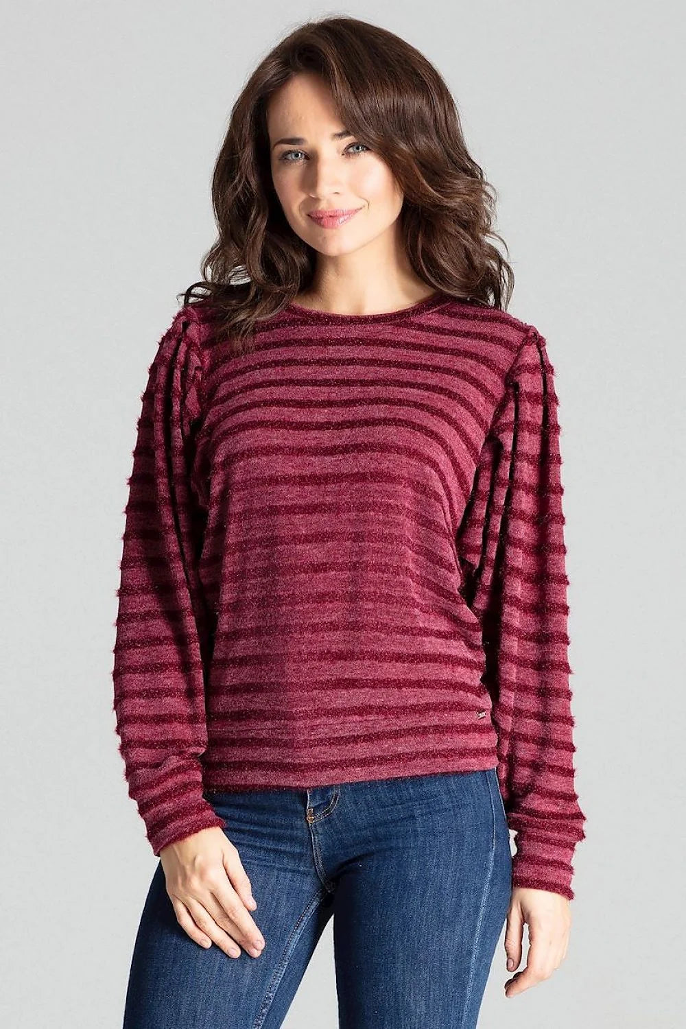 Chemisier femme manches longues élégant en polyester viscose rayures grises confort moderne toutes occasions