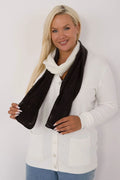 Écharpe ajourée bicolore longue en coton laine élégante pour femmes, style intemporel, parfait pour tous les jours