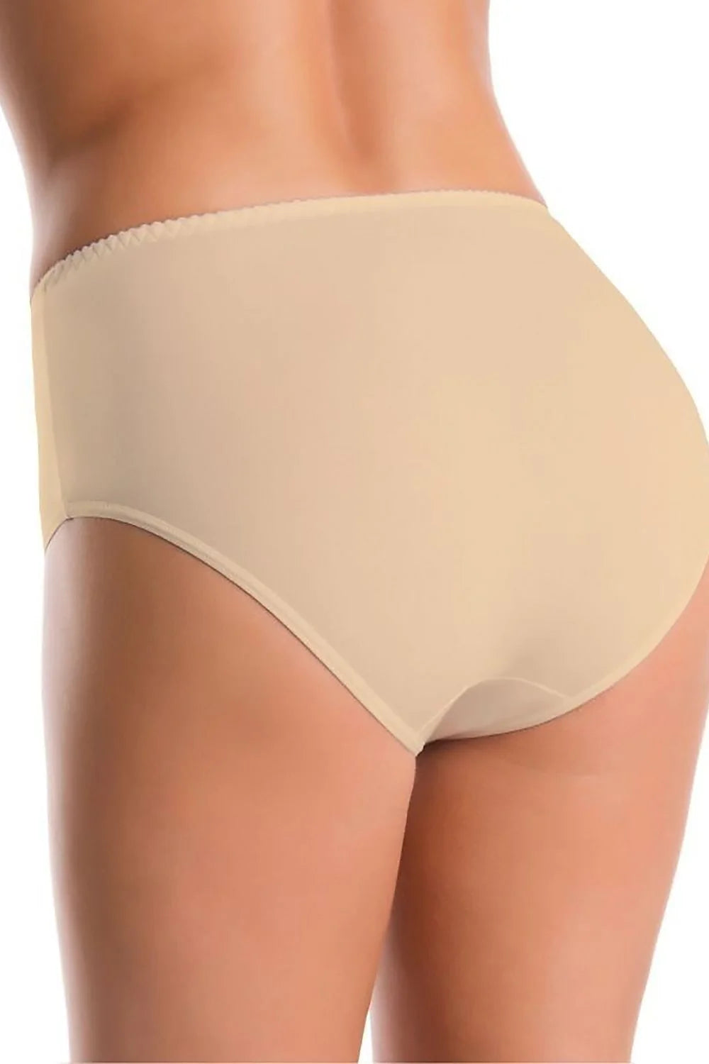 culotte femme taille haute coton lycra beige microfibre extensible seconde peau maintien optimal invisible sans coutures ourlets plats douceur