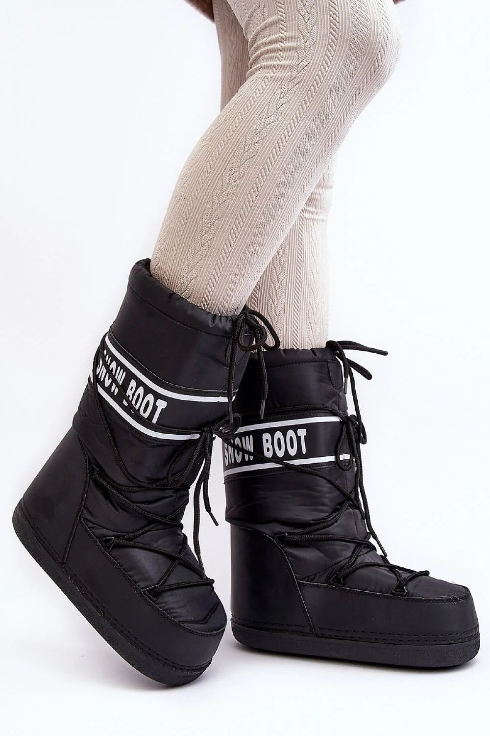 Bottes de neige pour femmes style moderne coupe montante imperméables SNOW BOOT nylon caoutchouc