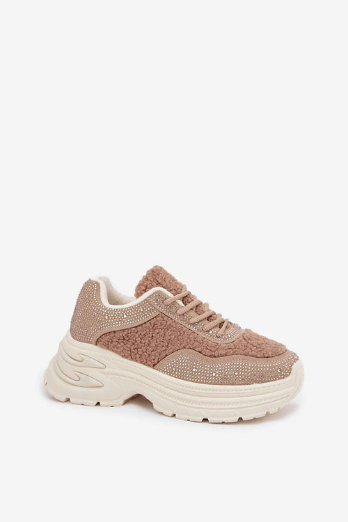 baskets femmes plateforme massive cuir suédé écologique fourrure mouton zircons lacées ajustement parfait doublure polaire chaleur semelle intérieure amortissante