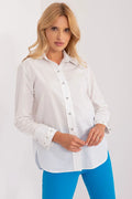 Chemise pour femme manches longues classique couleur blanche coton doux éлегance professionnelle occasion formelle finitions soignées