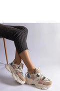 Baskets mode femme design audacieux années 90 semelle épaisse mesh cuir synthétique beige rose poudré bleu ciel vert olive confort maximal