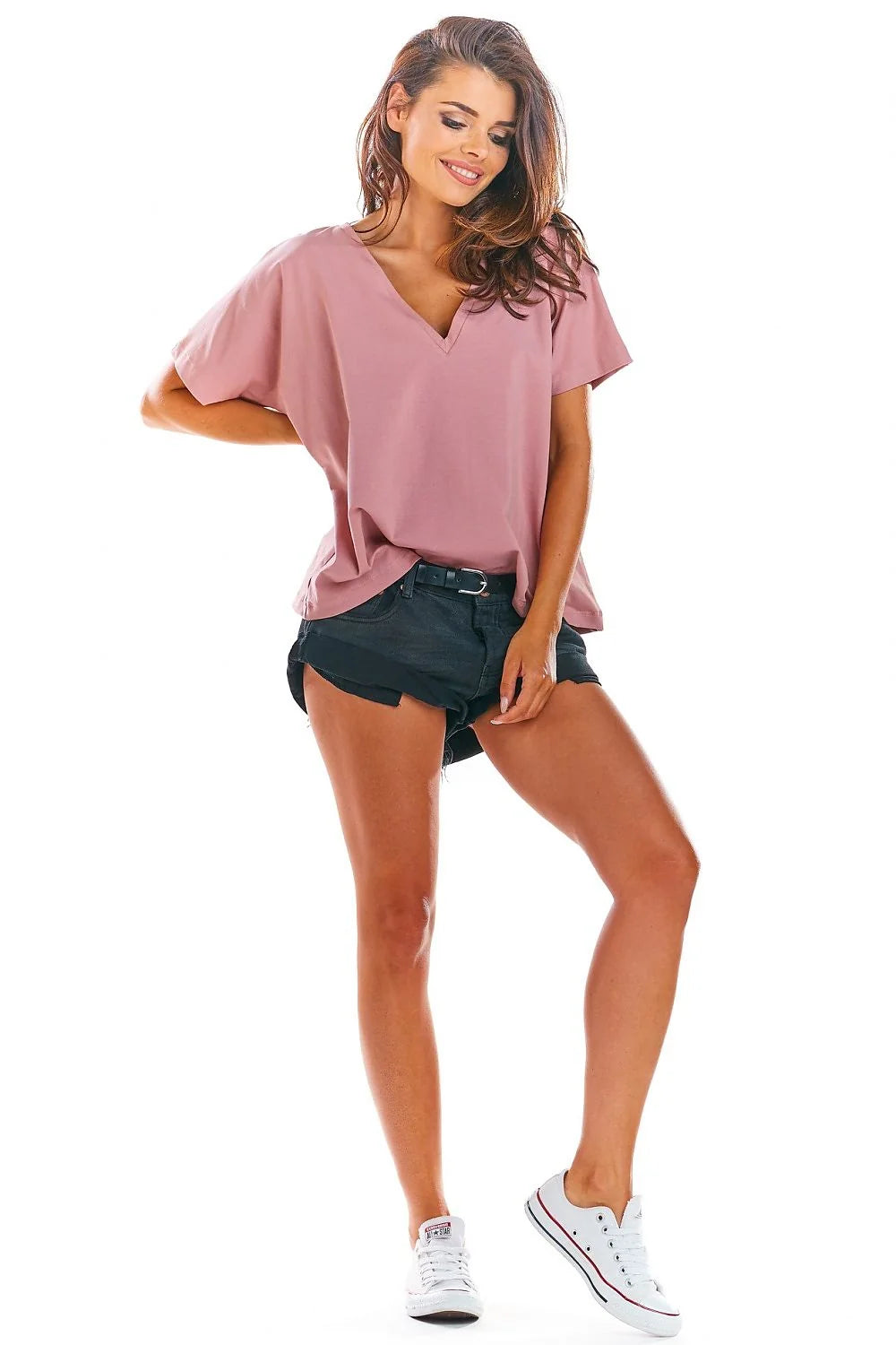 T-shirt en tissu léger décontracté rayé noir et blanc pour un été casual chic