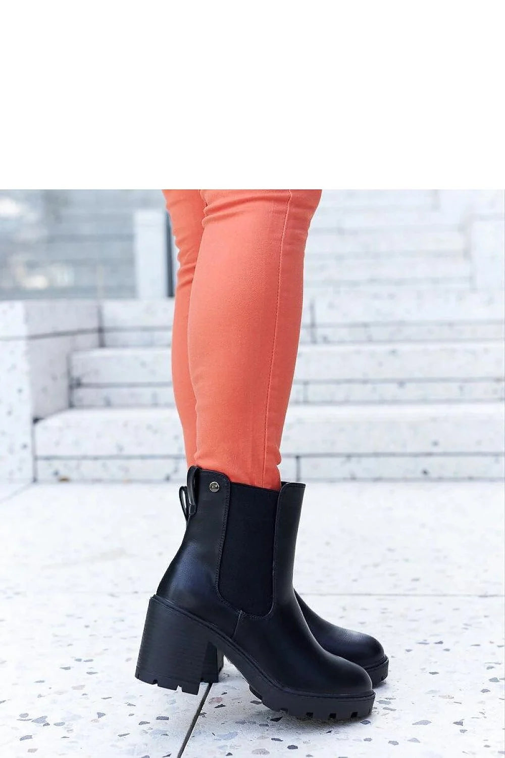 Bottines Chelsea femme élastique latéral cuir noir haute qualité talon stable fermeture éclair style moderne sobre pour quotidien ville