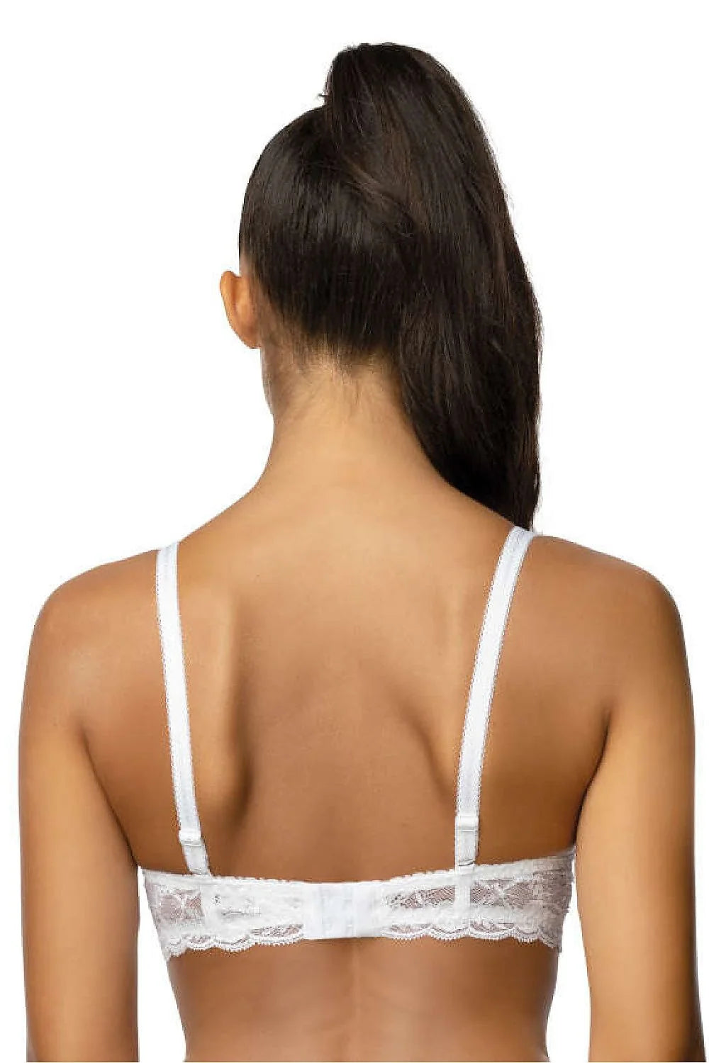 Soutien-gorge push-up dentelle élégant sexy femme blanc neige rembourré ajustables straps