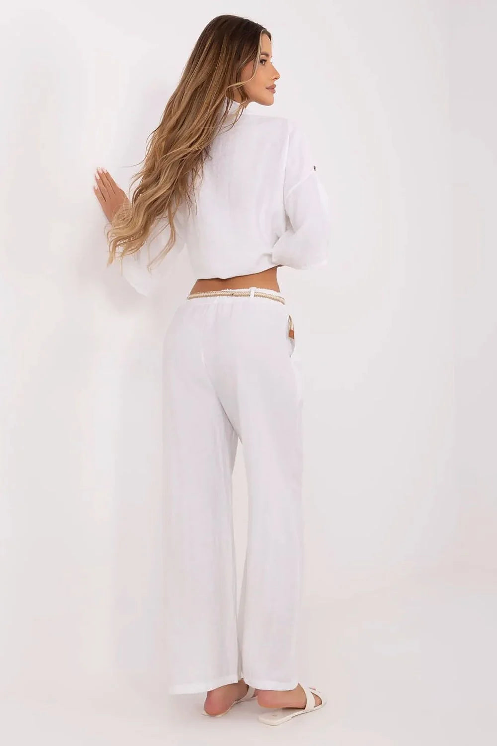 Ensemble femme Italy Moda chemise pantalon style boho été mode confort robe pantalon large taille haute